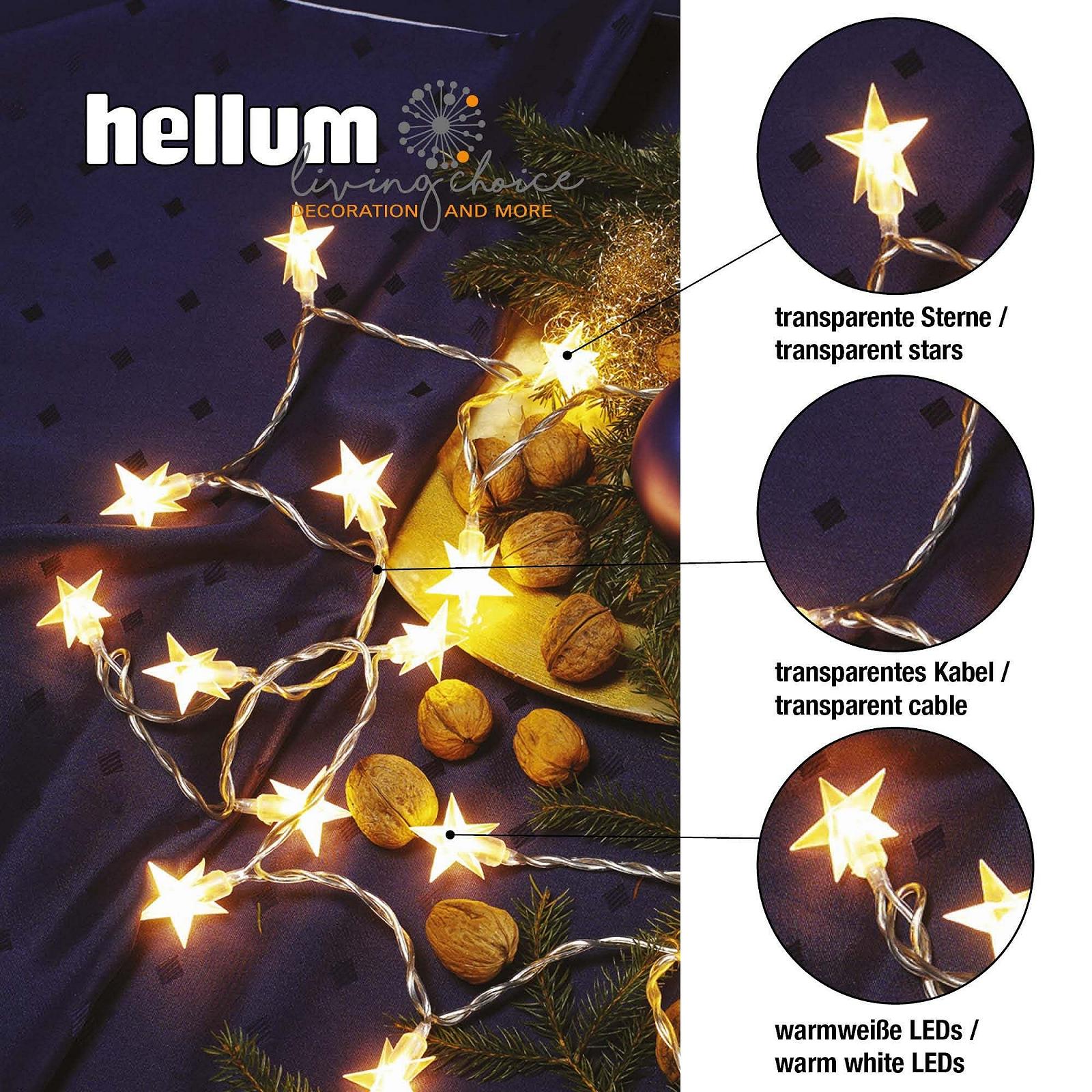 Гірлянда Hellum Зірки 20 LED Теплий білий, 190 см прозора, фото №3