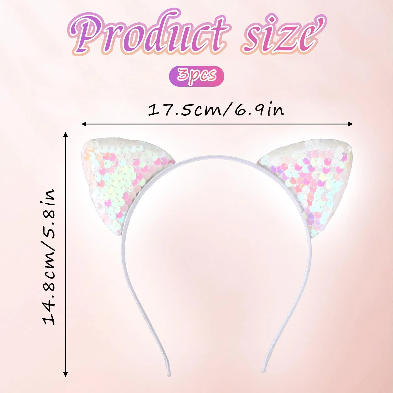 Набір 3 шт. Обруч Вушка кота, фото №2