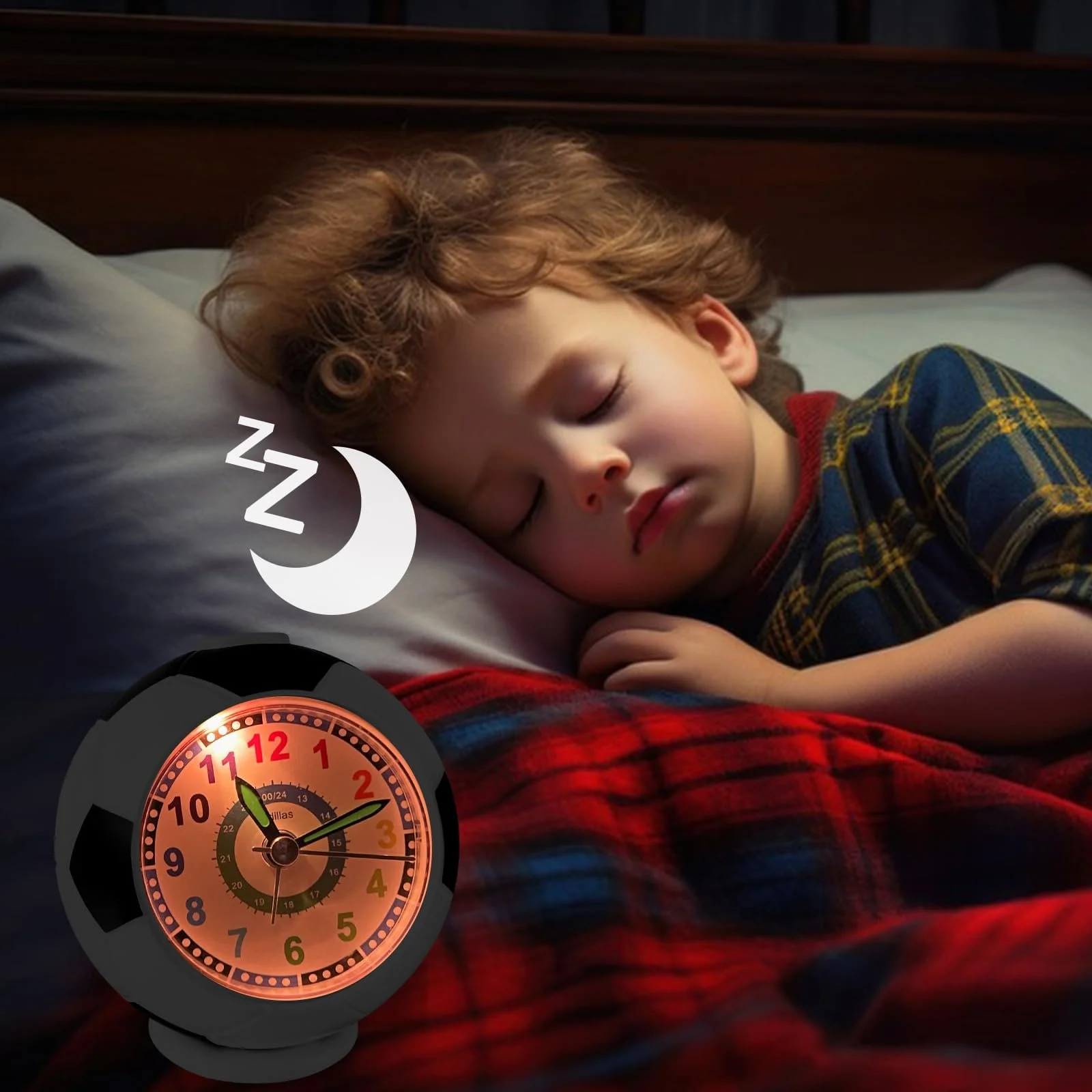 Будильник Edillas Дитячий Футбольний з підсвічуванням і функцією повтору сигналу, фото №2