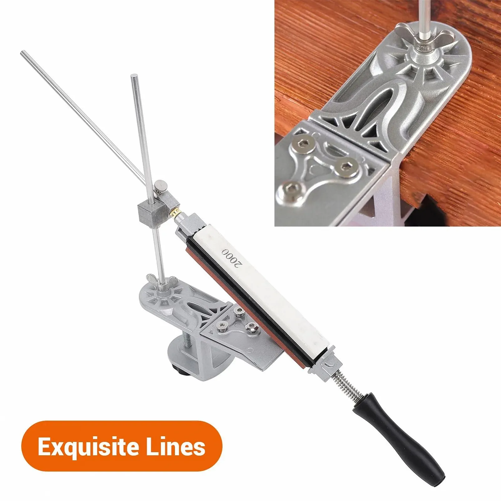 Професійна Точило для ножів з фіксованим кутом Сталева з 6 каменями, фото №8