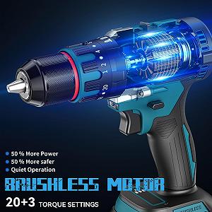 Электрическая аккумуляторная дрель Brushless 80 Нм synthetic.ua - Фото 1