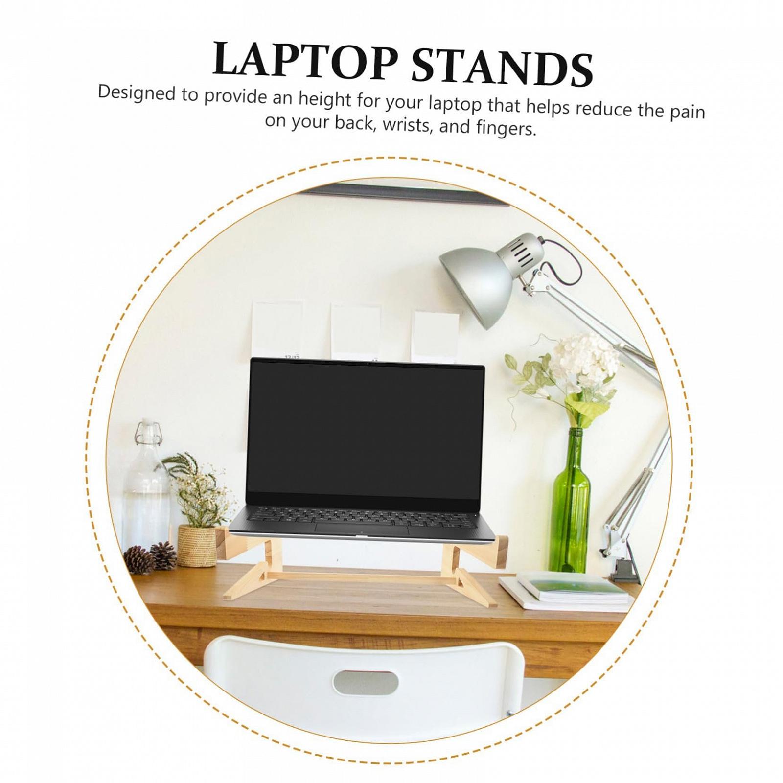 Підставка для ноутбука Дерев'яна Регульована по висоті з вентиляцією Стабільна, фото №7