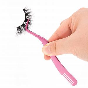 Прилад Beauty Junko Eyelash Applicator 2-в-1 Двосторонній з Вбудованим Гребінцем Перлинний Рожевий synthetic.ua - Фото 1