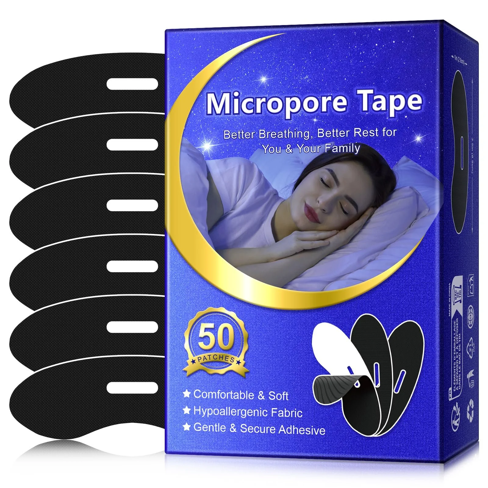 Смужка для рота, Пристрій проти хропіння для зменшення дихання ротом, фото №1 Смужка для рота, Пристрій проти хропіння для зменшення дихання ротом, фото №1