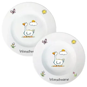 Детский Набор Посуды Сервиз 2 предмета Суповая и обеденная тарелка - Фото 1