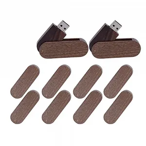 USB Flash Drive Wooden Rotation 16 GB USB 2.0 10 шт Walnut - Фото 1