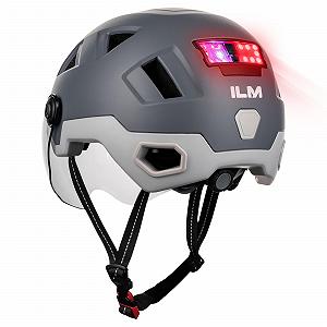 Шолом Велосипедний ILM Smart з козирком, попереджувальним гальмівним LED ліхтарем, сенсором освітлення, функцією нахилу голови та миготливим тригером - Фото 1