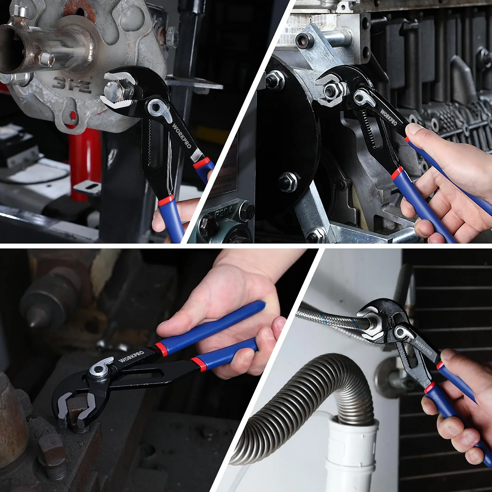 Клещи для водяного насоса WORKPRO, 200 мм (8") и 250 мм (10"), с регулируемыми ручками, набор клещей со скользящим соединением, 2 шт., фото №7 Клещи для водяного насоса WORKPRO, 200 мм (8") и 250 мм (10"), с регулируемыми ручками, набор клещей со скользящим соединением, 2 шт., фото №7