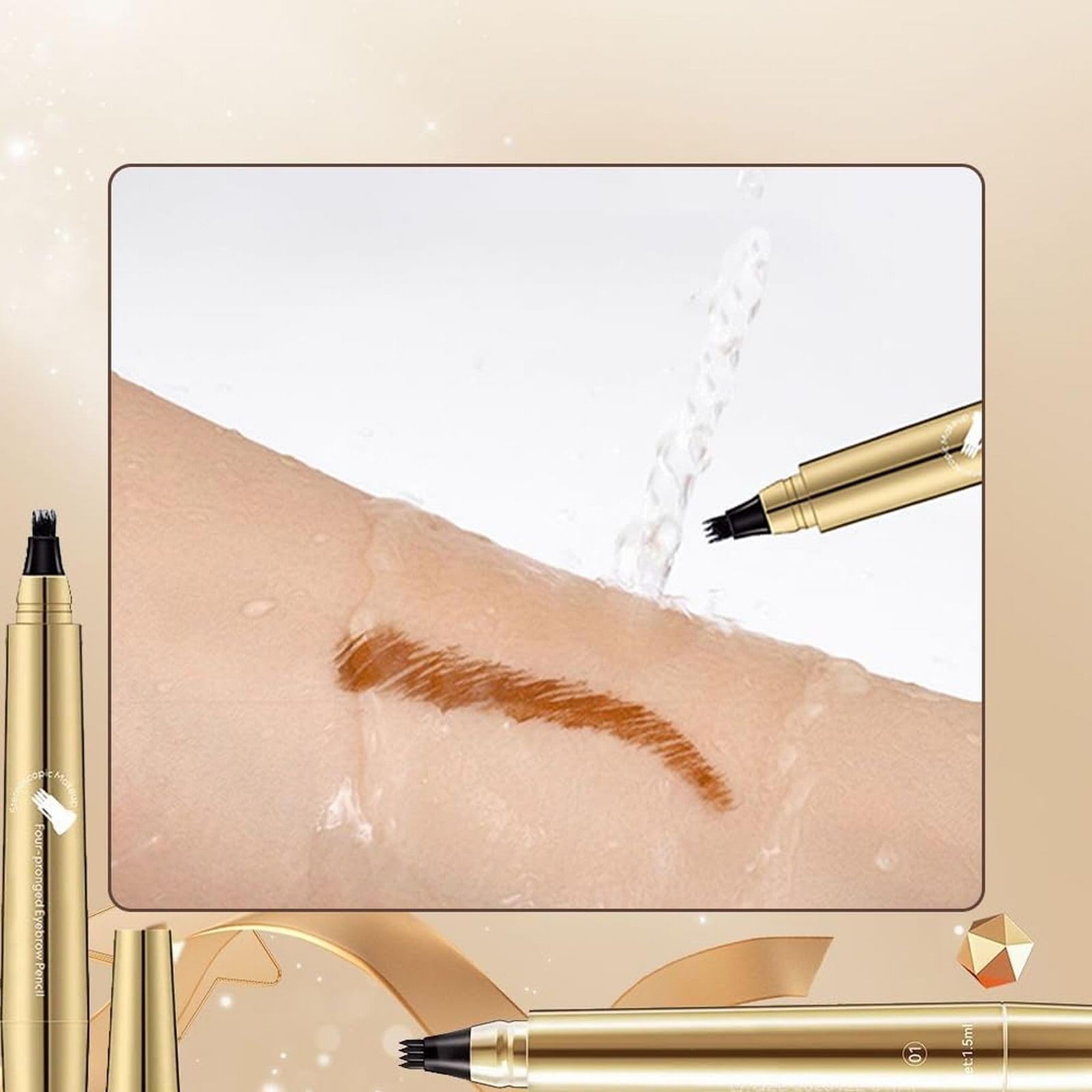 Щітка для брів 2024 4-головий спліт Стійкий олівець для брів 15 мл Коричневий Один розмір, фото №4