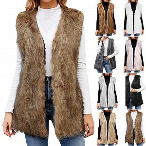 Жилет зі штучного хутра TRIGLICOLEUM Довгий Без рукавів Хутряне пальто synthetic.ua - Фото 1