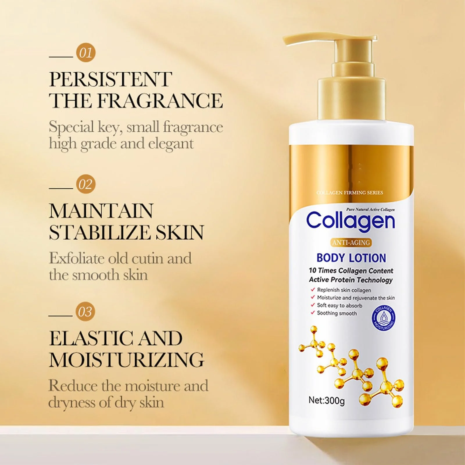 Лосьйон для тіла Зволожуючий колагеновий лосьйон для пружності шкіри тіла, фото №3