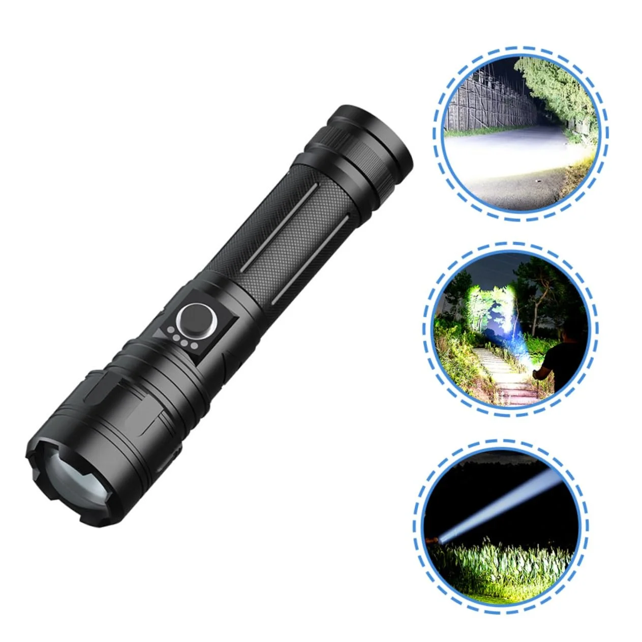 Ліхтарик з телескопічним дизайном USB акумуляторний компактний для активного відпочинку, фото №4