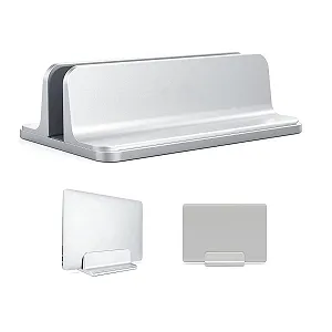 Подставка для ноутбука Вертикальная настольная подставка с регулируемым размером док-станции Совместима со всеми ноутбуками Серебристый - Фото 1