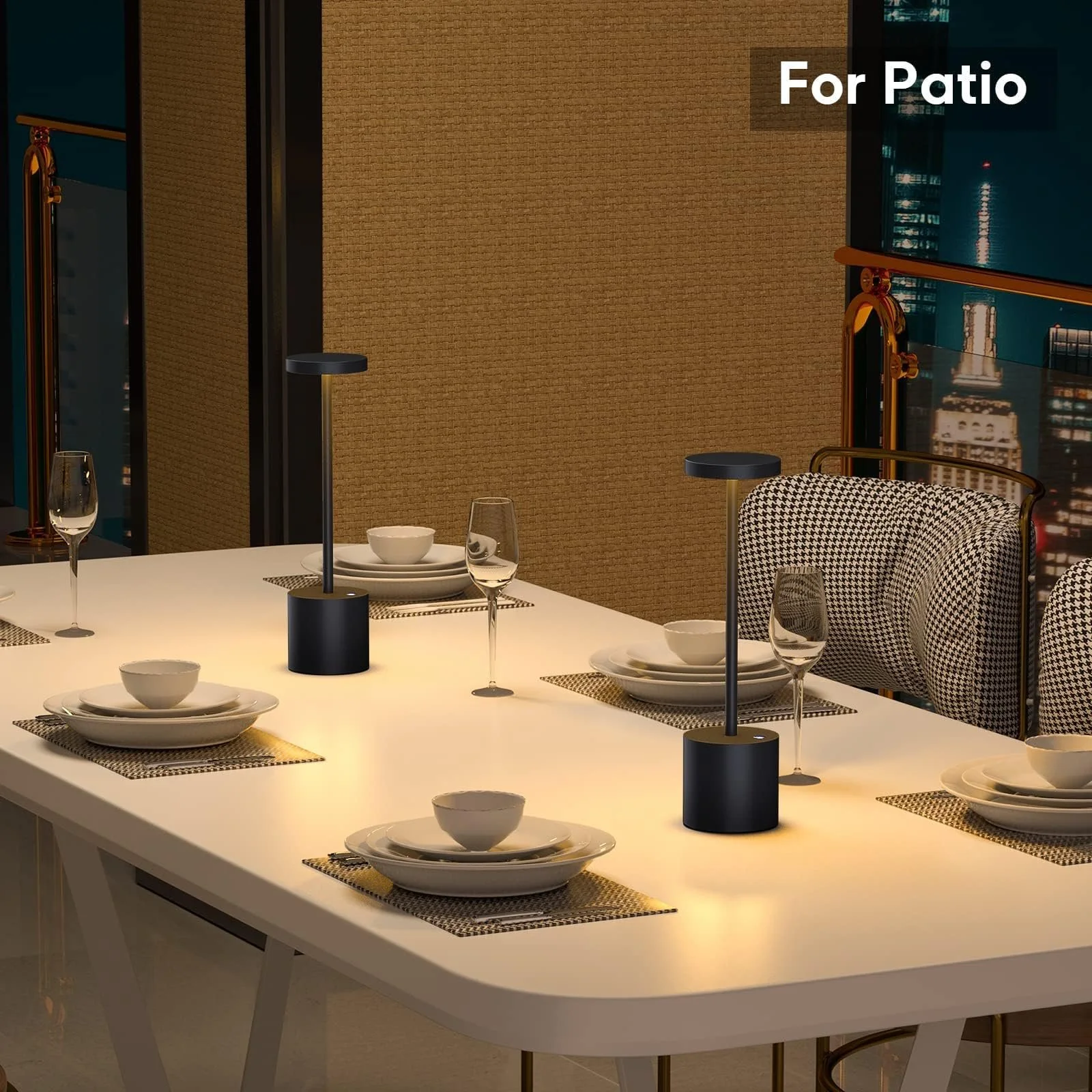 Настільна лампа Акумуляторна 5000 мАг Металева Алюмінієва Диммована LED USB Чорна (2 шт.), фото №7