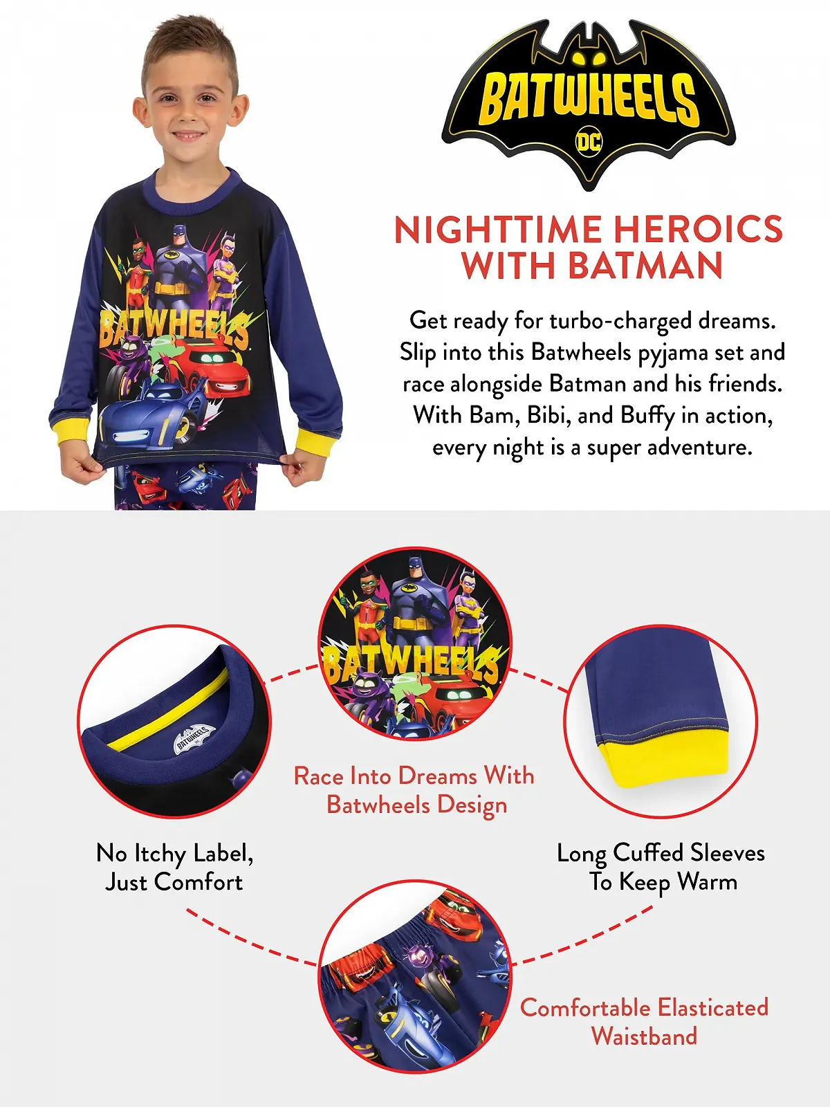 Піжама DC Comics Batman Batwheels Batmobile для хлопчиків, фото №7 Піжама DC Comics Batman Batwheels Batmobile для хлопчиків, фото №7