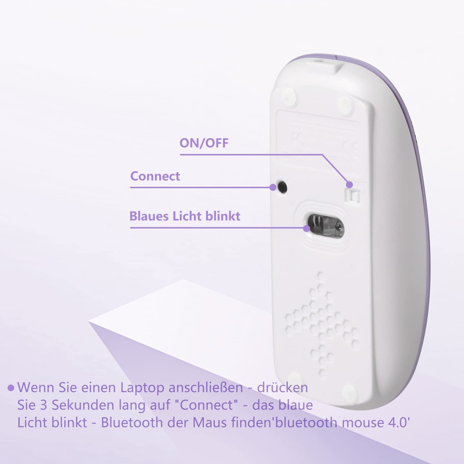 Миша Bluetooth ANEWISH Purple, фото №6