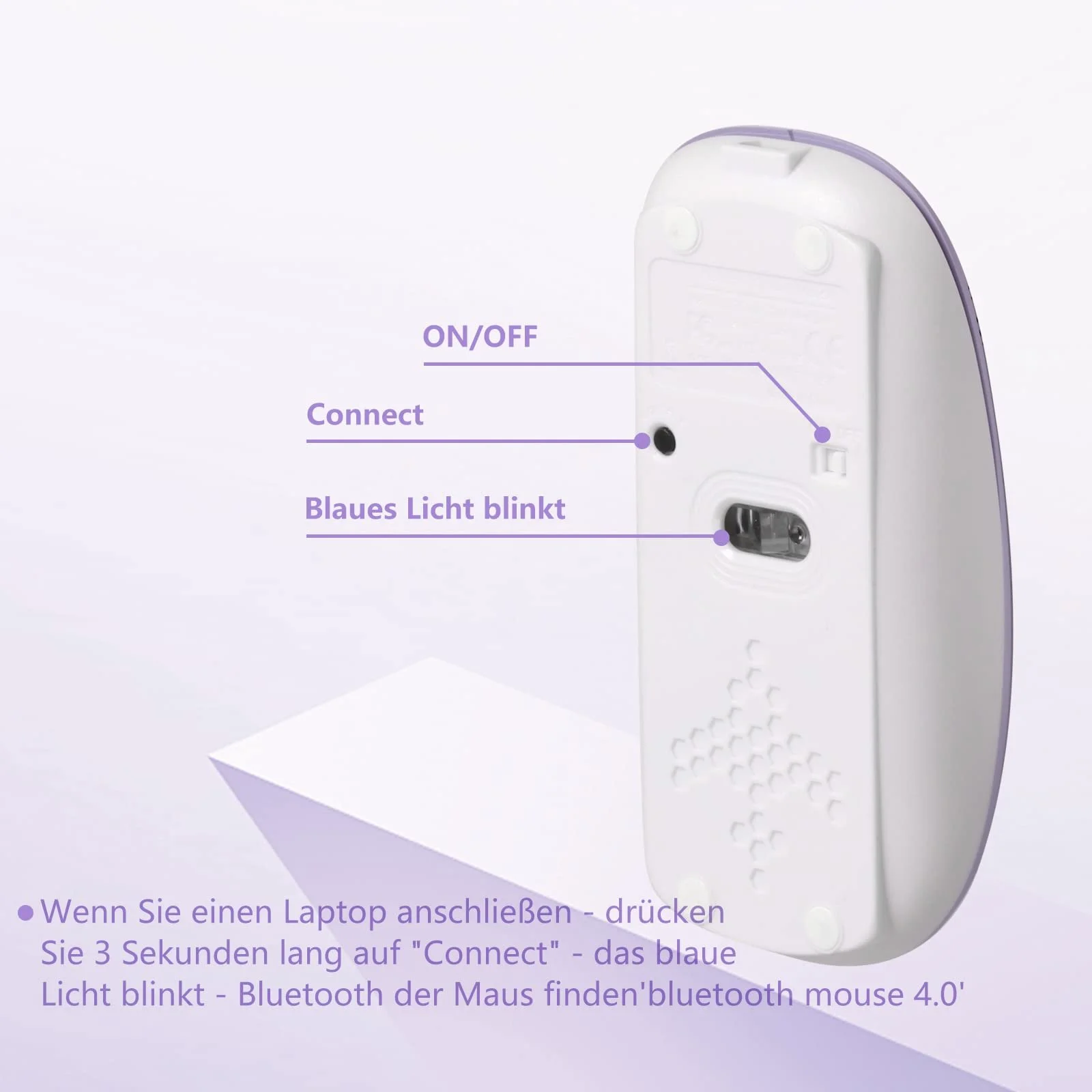 Мышь Bluetooth ANEWISH Purple, фото №6 Мышь Bluetooth ANEWISH Purple, фото №6