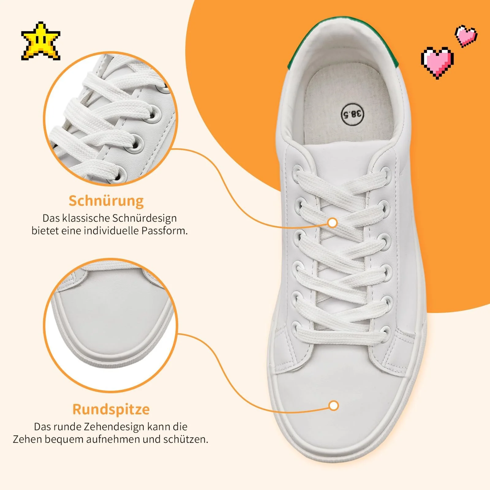 Модні Кросівки на шнурівці та дівчаток Білий 256, фото №4