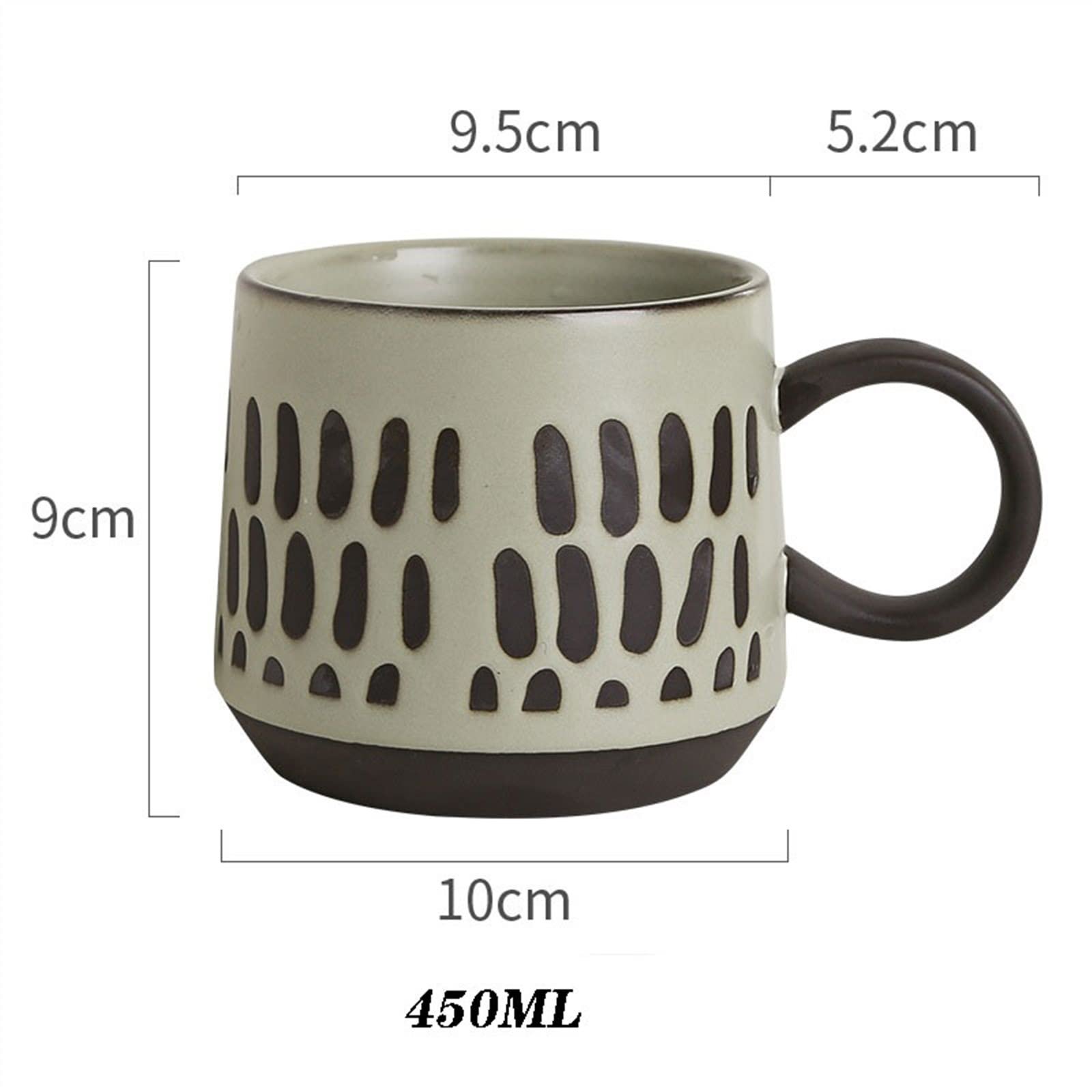 Керамическая кружка Винтажный стиль грубой керамики 450 мл Серый, фото №2