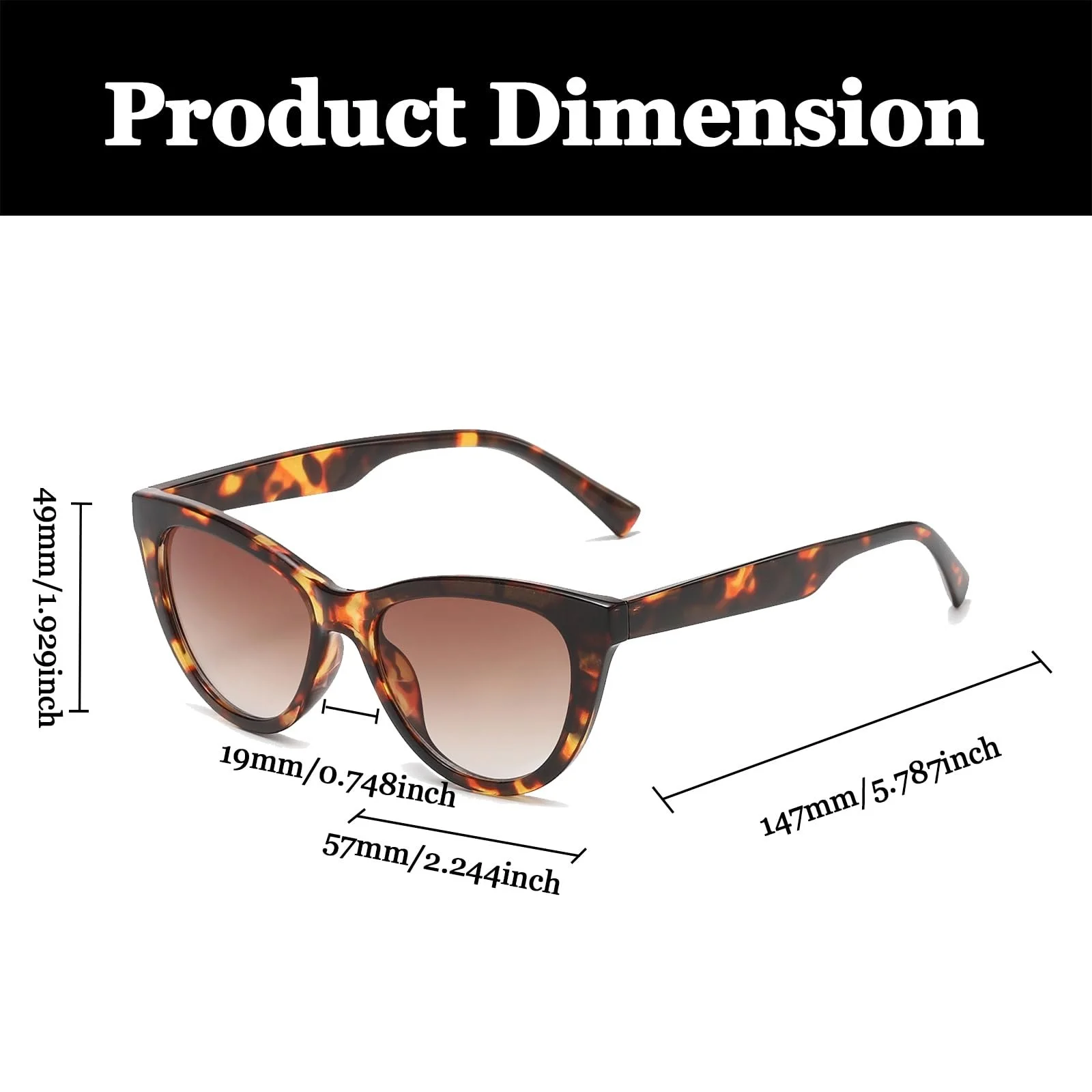 Солнцезащитные очки Кошачий глаз LJCZKA Винтаж Ретро Кошачья форма, фото №3