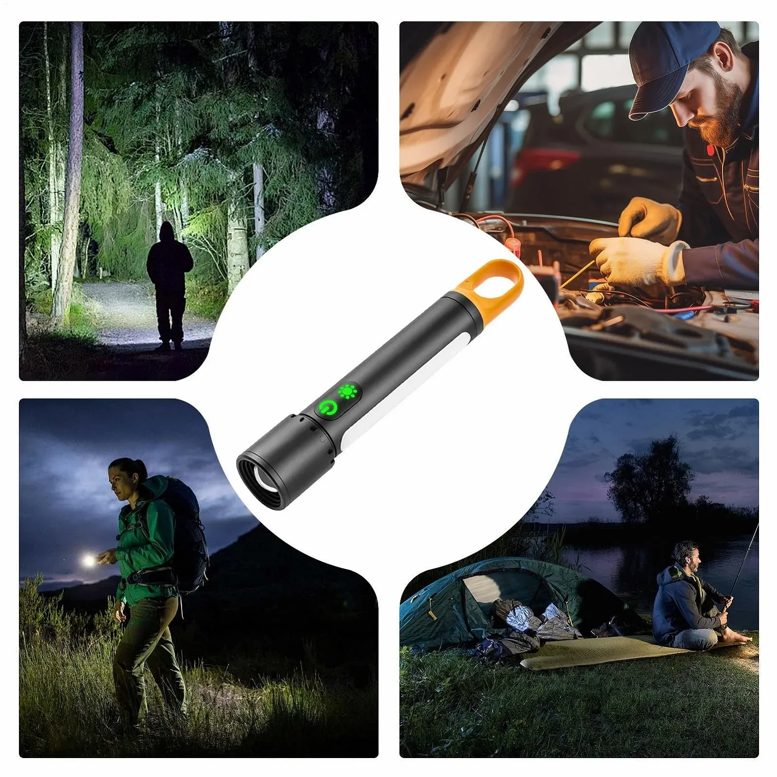 Потужний ліхтарик Zoomable, багатофункціональний далекобійний портативний сильний ручний , магнітний гак і бічний , ідеально підходить для дорослих, кемпінгу, каски, використання на відкритому повітрі, фото №5 Потужний ліхтарик Zoomable, багатофункціональний далекобійний портативний сильний ручний , магнітний гак і бічний , ідеально підходить для дорослих, кемпінгу, каски, використання на відкритому повітрі, фото №5