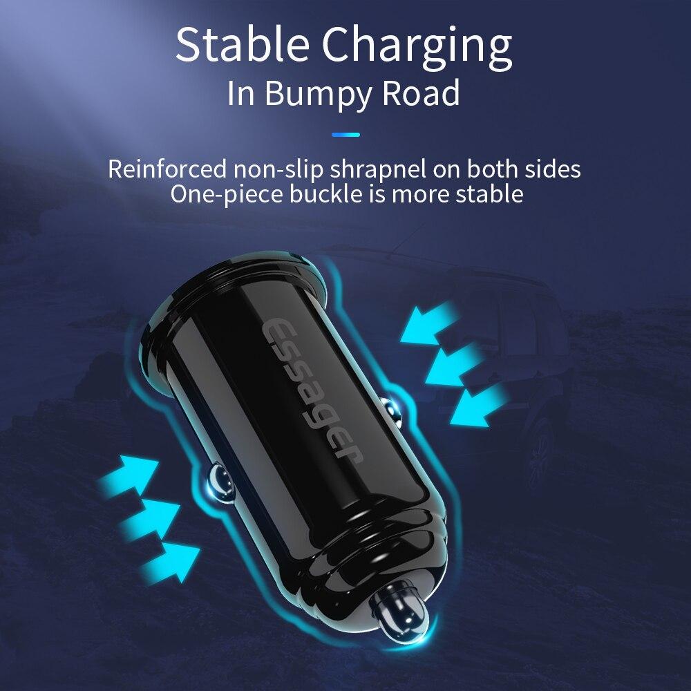 Автомобильный адаптер ESSAGER для зарядки на 1 USB 2.4A(PS), фото №6