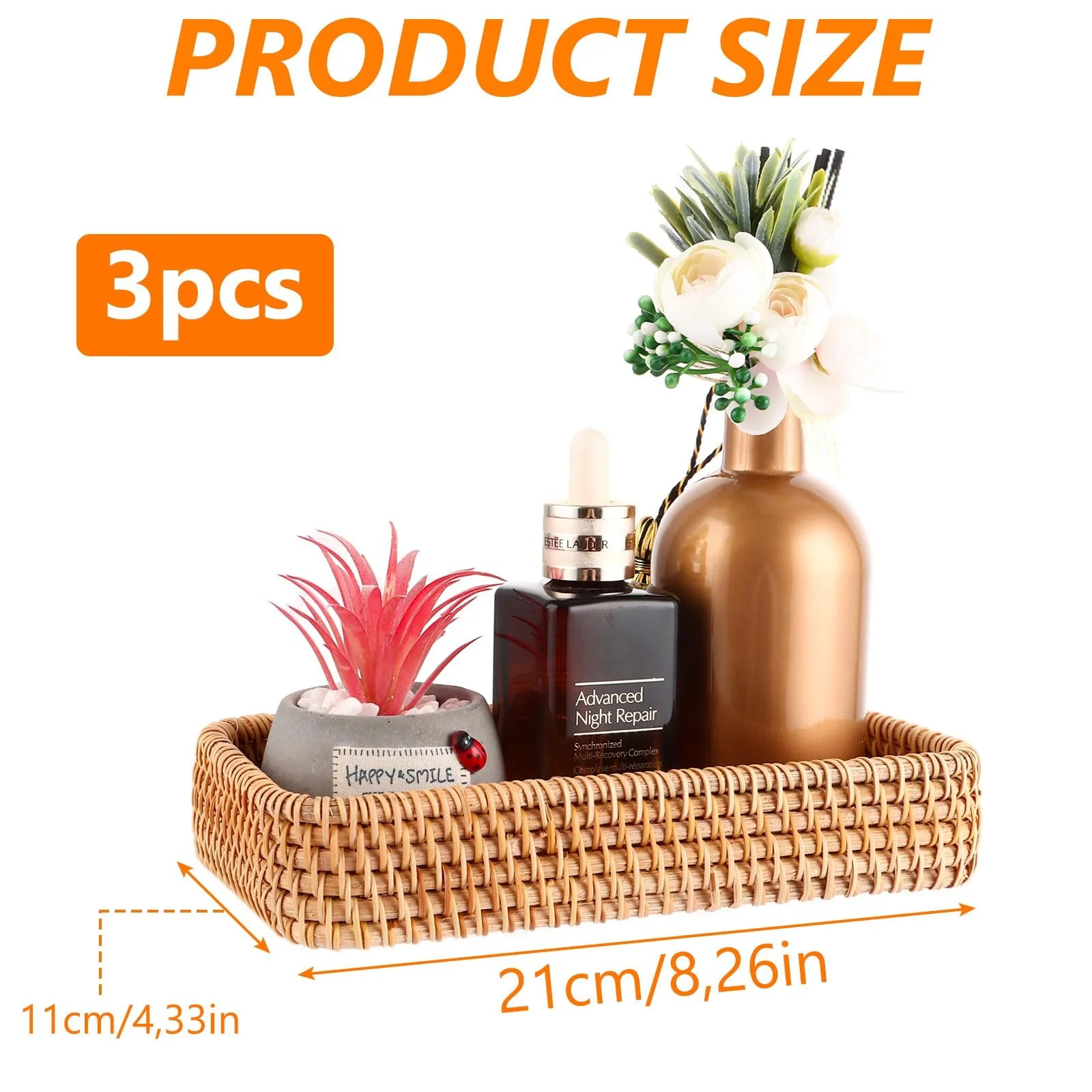 Набор подносов из ротанга MIVIDE, 3 шт., фото №2