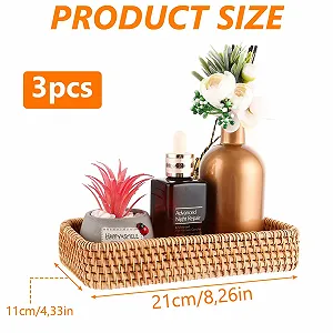 Набор подносов из ротанга MIVIDE, 3 шт. synthetic.ua - Фото 1