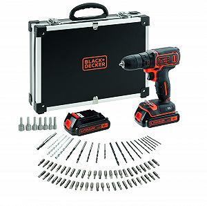 Набір Шурупокрут Black+Decker BDCDC18BAFC-QW (18 В, 2 x Li-Ion Слайд Акумулятори, 80 аксесуарів у високоякісному кейсі) + Black+Decker Набір Насадок для свердління та закручування (109 елементів) synthetic.ua - Фото 1