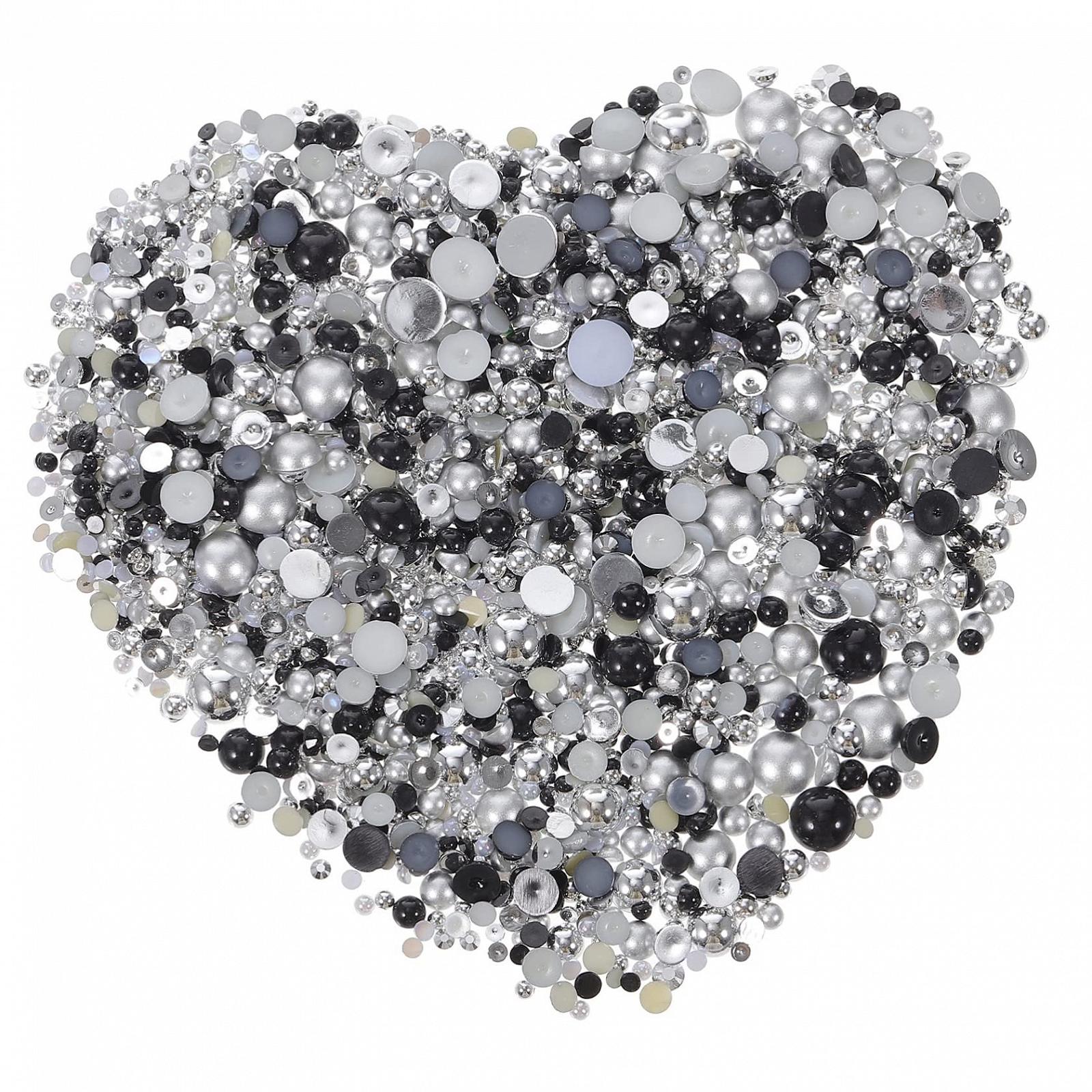 Стрази для нігтів NUOBESTY Напівкруглі штучні перлини та стрази, фото №9