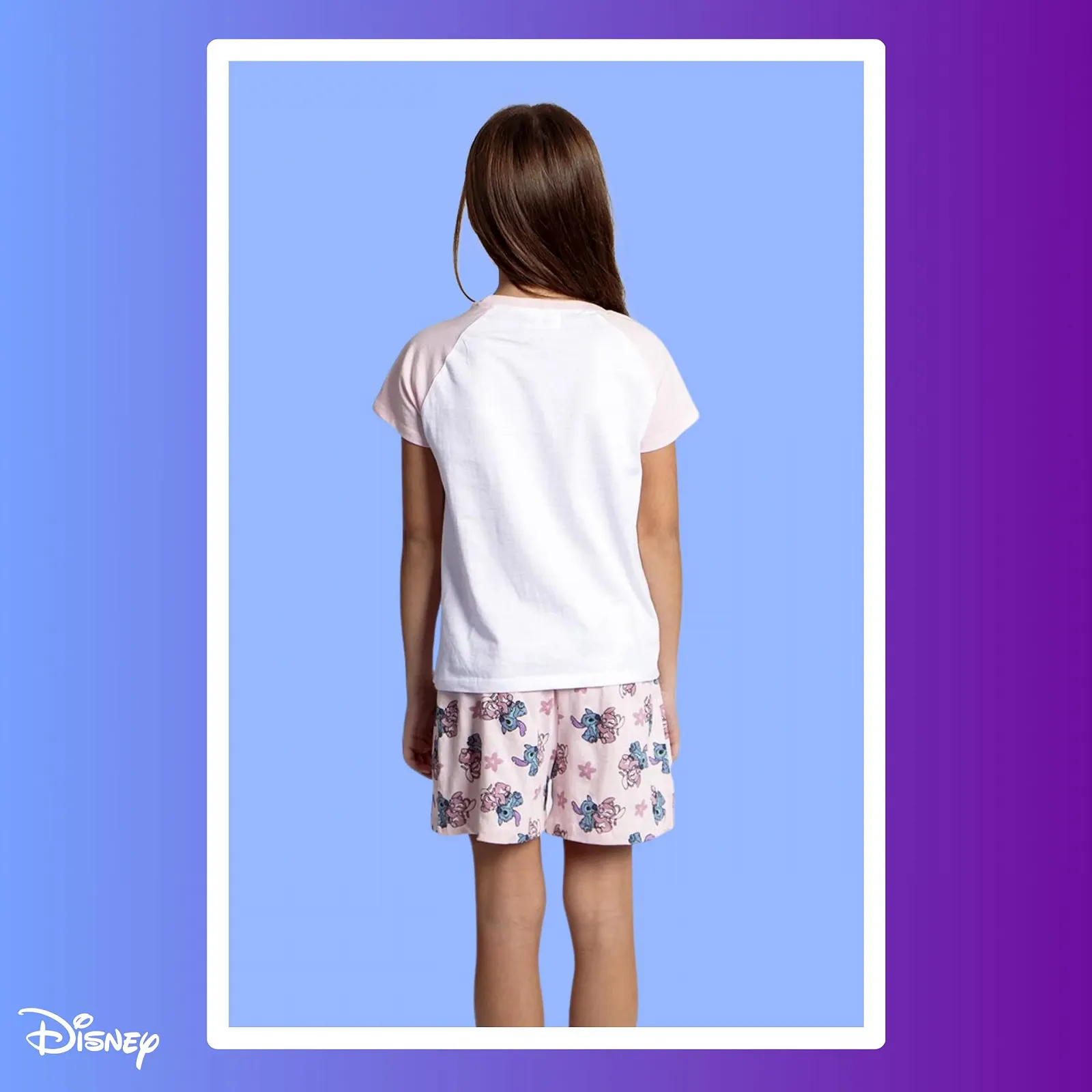 Комплект (футболка та шорти) Disney Stitch для дівчат, м'який бавовняний, фото №5 Комплект (футболка та шорти) Disney Stitch для дівчат, м'який бавовняний, фото №5