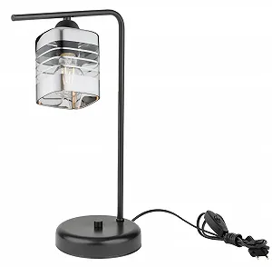 Настільна лампа Loft Metal Glass Silver 1-Bulb E27 Чорний - Фото 1