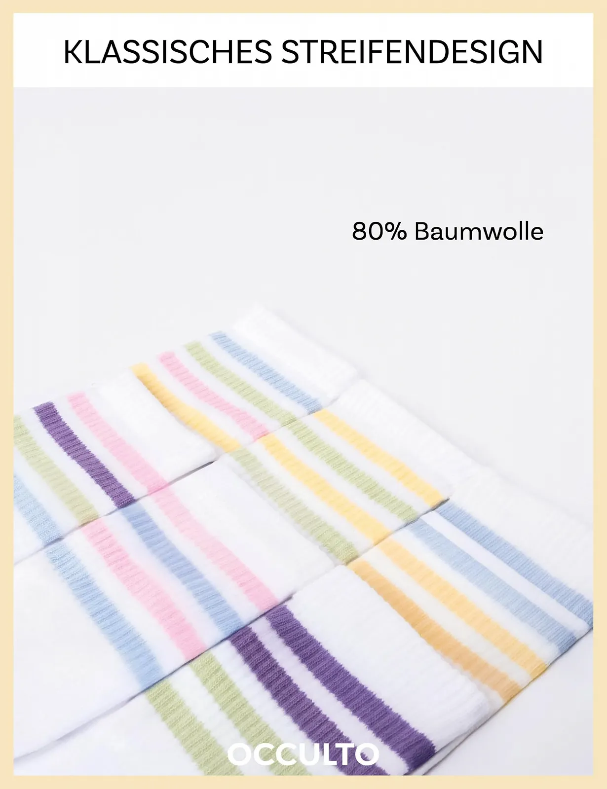 Носки теннисные Occulto женские Retro 80% хлопок Набор из 6 (Модель: Steffi), фото №3 Носки теннисные Occulto женские Retro 80% хлопок Набор из 6 (Модель: Steffi), фото №3