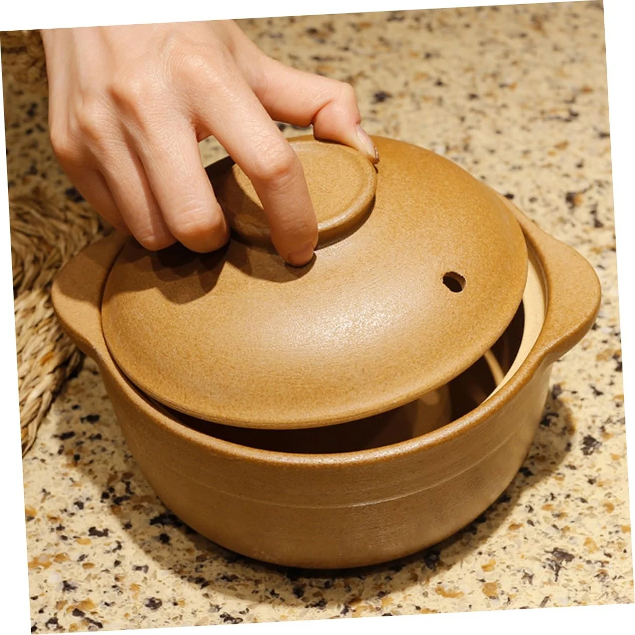 Кастрюля для тушения GALPADA многофункциональная керамическая антипригарная термостойкая, фото №3