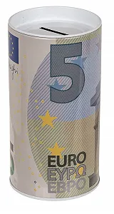 Копилка Euro Notes детская жестяная с крышкой (5 евро) - Фото 1