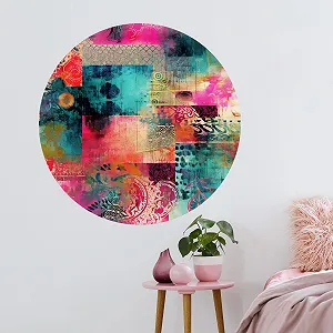 Наклейка на стіну GRAZDesign Круглий візерунок Бірюзова Boho Vintage 50 x 50 см synthetic.ua - Фото 1