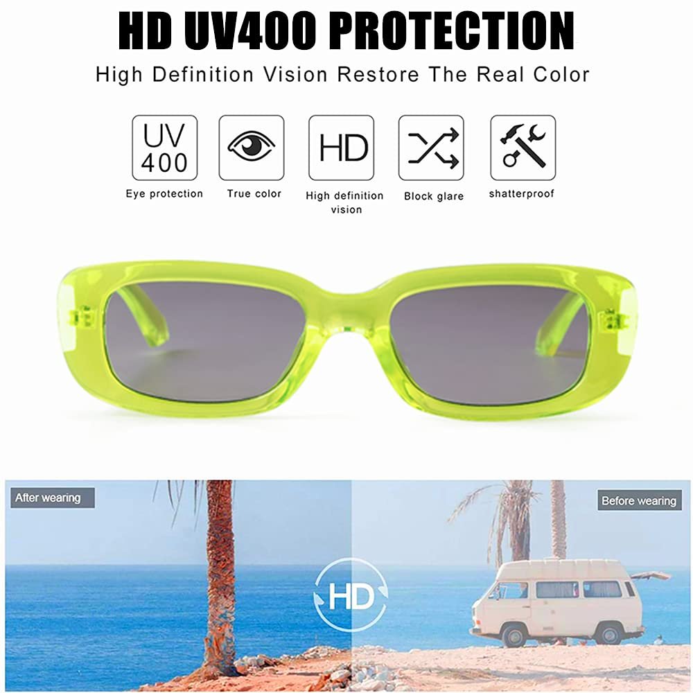 Сонцезахисні окуляри Прямокутні Laurinny Мода 90-х Широка Квадратна оправа Ретро, фото №5