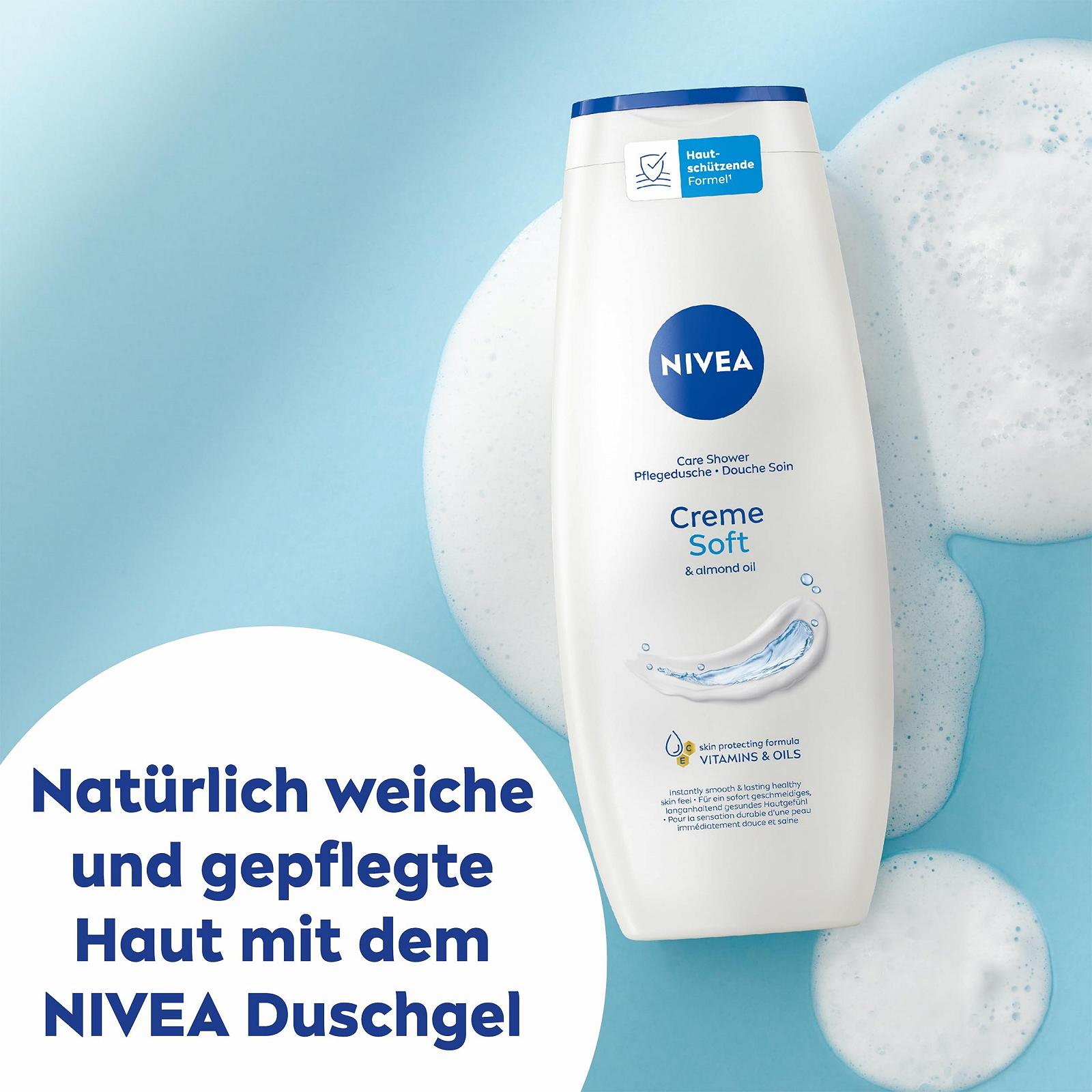 Гель для душа NIVEA Creme Soft с витаминами C и E и натуральным миндальным маслом 500 мл, фото №2