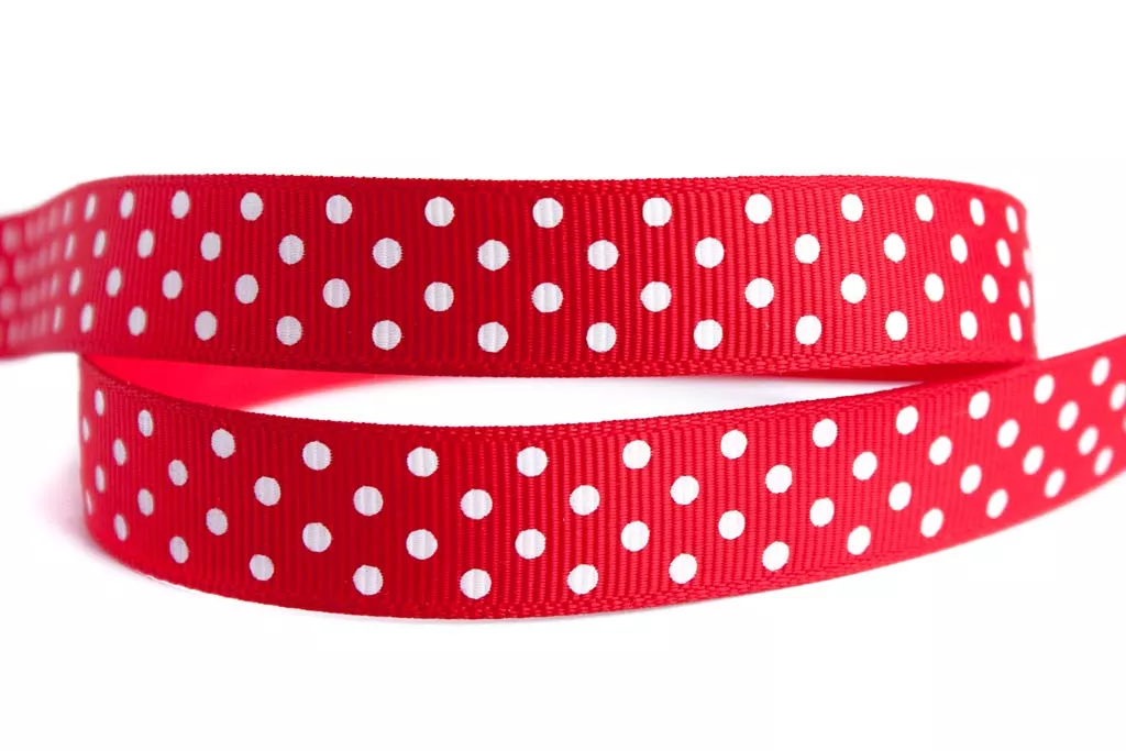 Лента репсовая Лентомания 16 мм красная в белый горох GRSGRN16RDDT, фото №1 Лента репсовая Лентомания 16 мм красная в белый горох GRSGRN16RDDT, фото №1