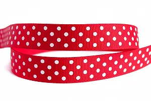 Лента репсовая Лентомания 16 мм красная в белый горох GRSGRN16RDDT - Фото 1