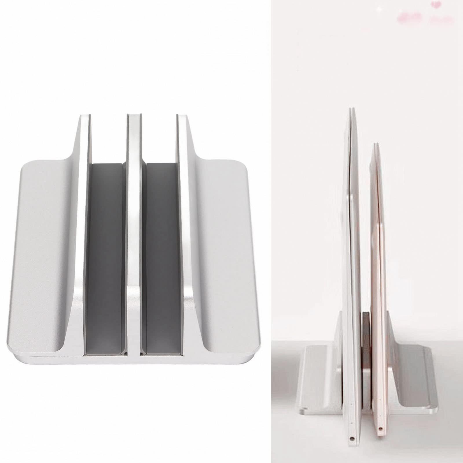 Вертикальна Підставка для ноутбука з 2 слотами Алюмінієвий регульований для дому офісу, фото №4