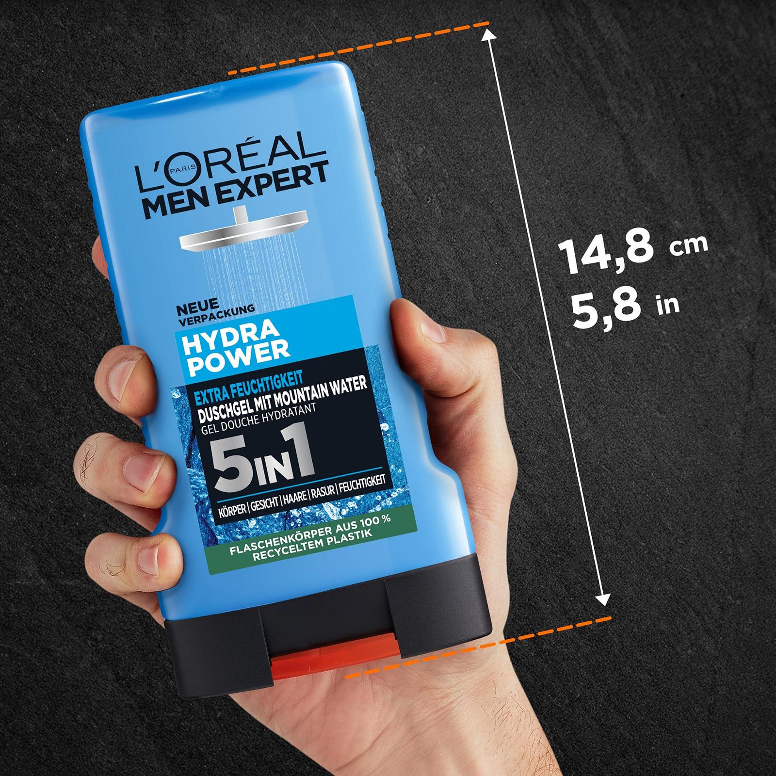 Гель для душа и шампунь L'Oréal Men Expert Hydra Power Mountain Water 5 в 1 250 мл, фото №6