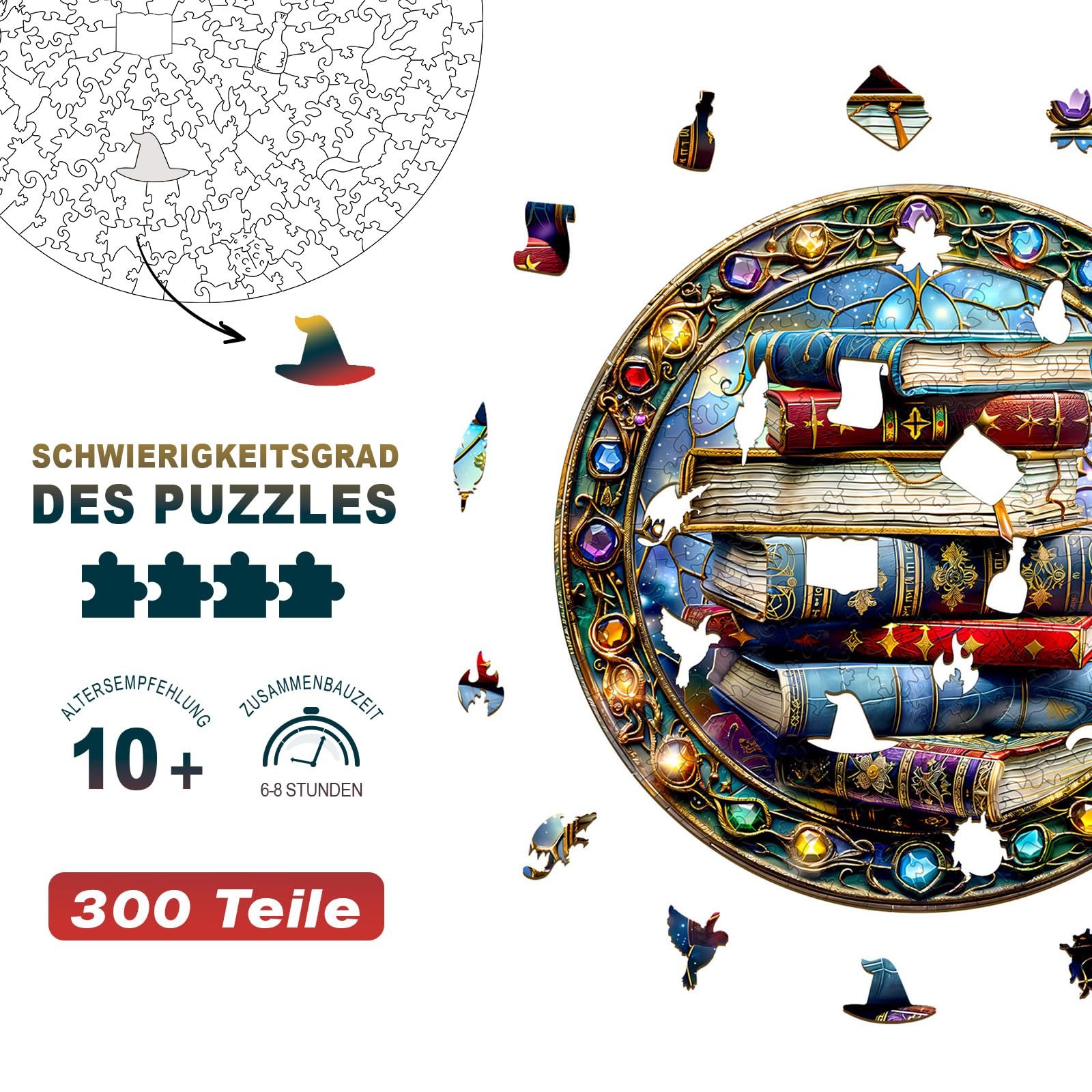 Дерев'яний пазл Magic Book L 300 елементів 34 x 34 см, фото №5 Дерев'яний пазл Magic Book L 300 елементів 34 x 34 см, фото №5