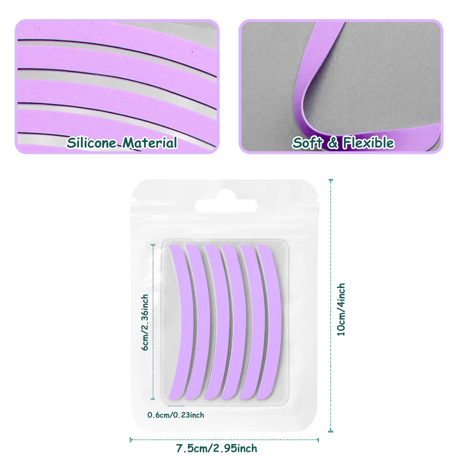 Набір із 36 штук Eyelash Lift Band Kit Силіконовий інструмент для підняття вій Підставки для підняття вій Багаторазовий компенсатор для підняття вій М'які палички для підняття вій (6 кольорів), фото №7