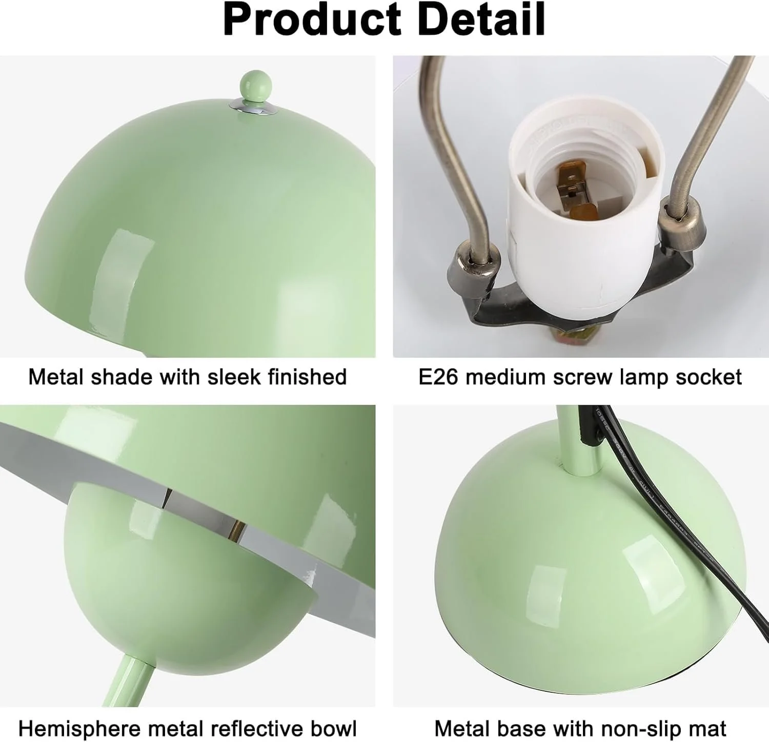 Настільна лампа Alpinaluz Retro Сталева Скандинавський дизайн E27 Green, фото №3