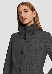 Пальто s.Oliver Твіл з трикотажним коміром-стійкою та кишенями synthetic.ua - Фото 1