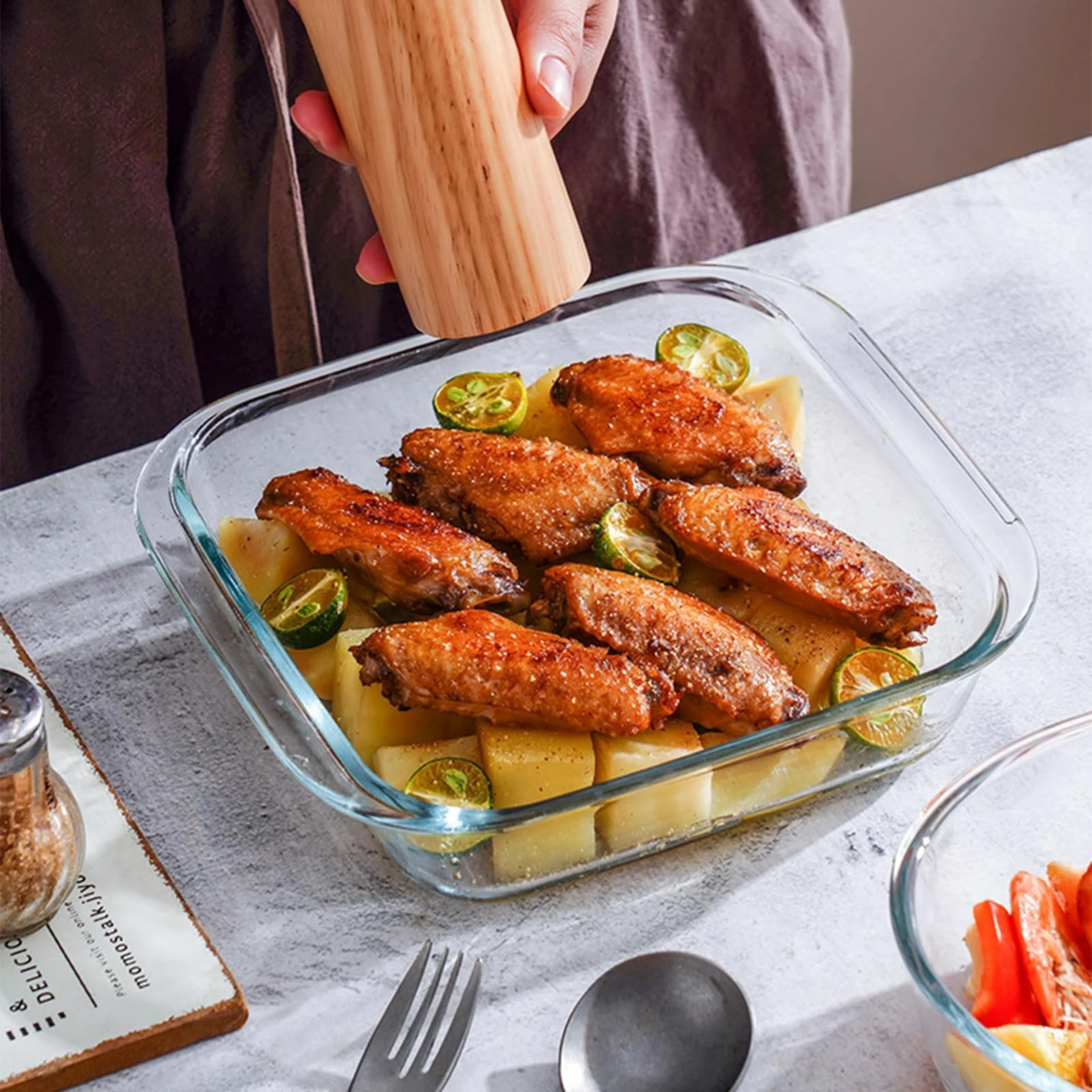 Форма для запекания WPPQWP Стеклянная Прозрачная 15 x 13 x 4 см 1.1 л, фото №4 Форма для запекания WPPQWP Стеклянная Прозрачная 15 x 13 x 4 см 1.1 л, фото №4