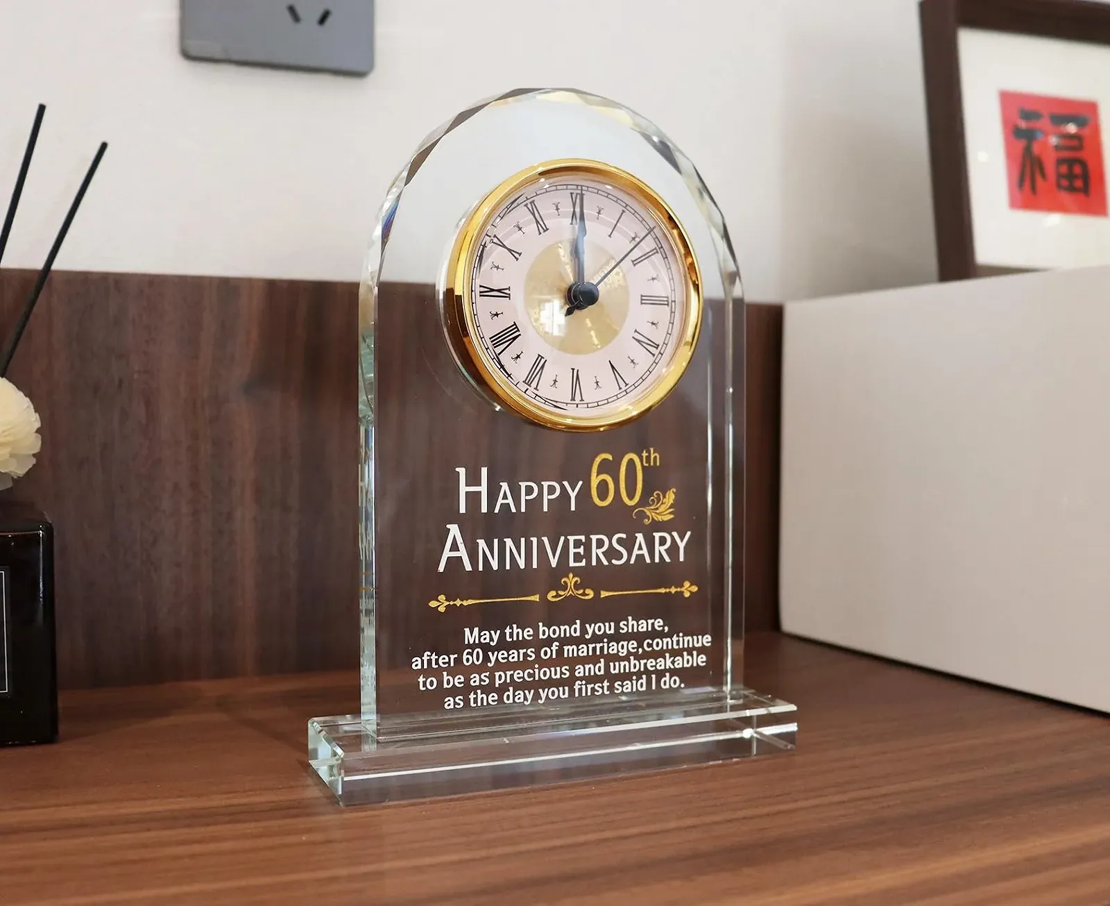 Кварцевые часы Véeée Золотая свадьба 60 лет для пары, фото №3 Кварцевые часы Véeée Золотая свадьба 60 лет для пары, фото №3