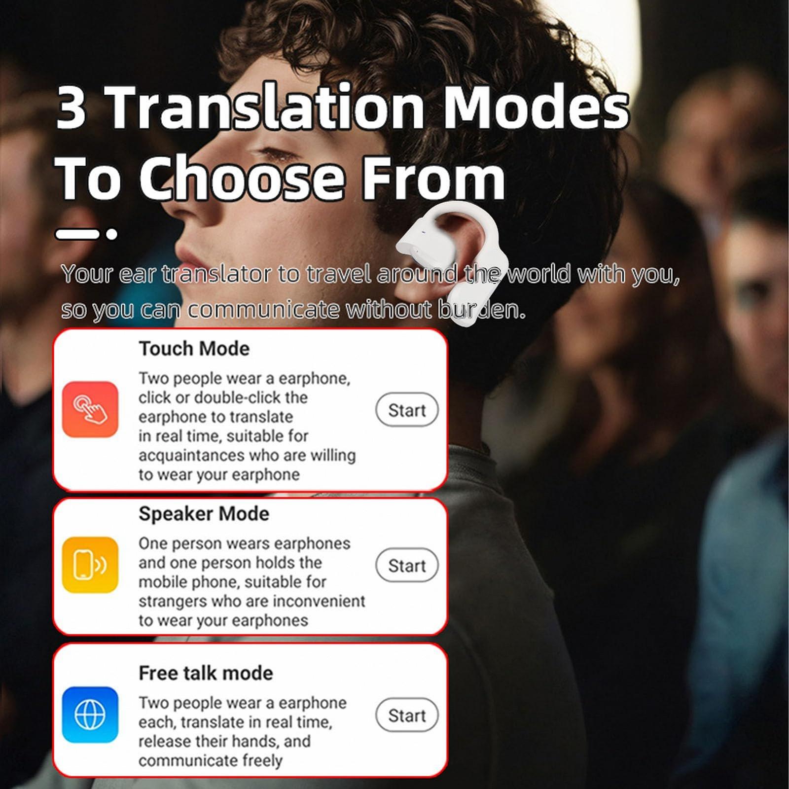 Наушники для перевода в реальном времени Haofy, сенсорный режим, динамик, для телефонных звонков, для деловых встреч, белый, фото №3 Наушники для перевода в реальном времени Haofy, сенсорный режим, динамик, для телефонных звонков, для деловых встреч, белый, фото №3