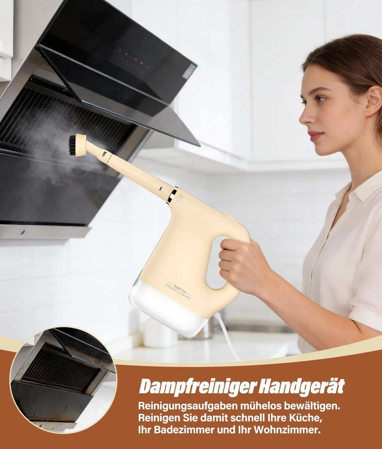 Пароочисник ручний PAHTTO 1200W 16 аксесуарів 450 мл, фото №8 Пароочисник ручний PAHTTO 1200W 16 аксесуарів 450 мл, фото №8